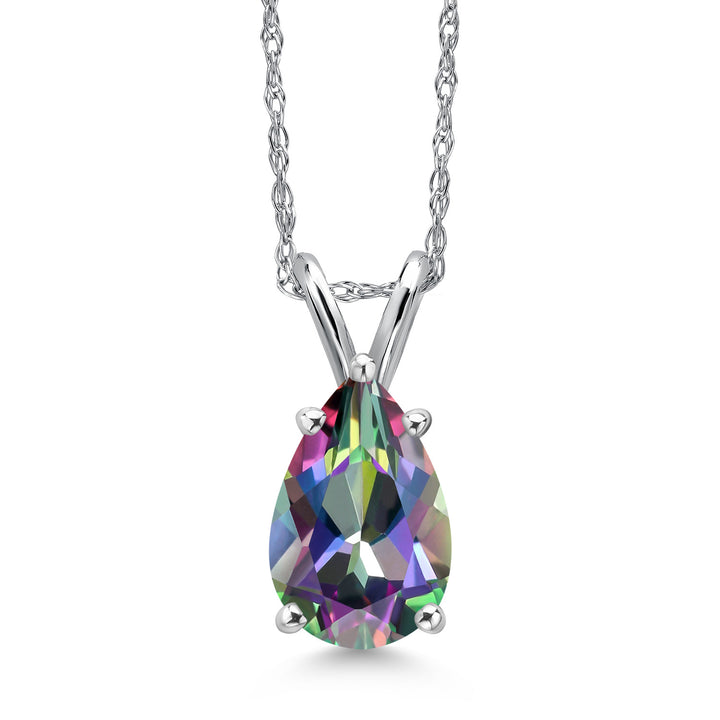 Green Mystic Topaz_Pendant in 14K White Gold