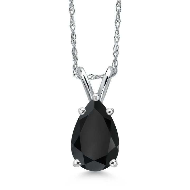 Onyx - December_Pendant in 14K White Gold