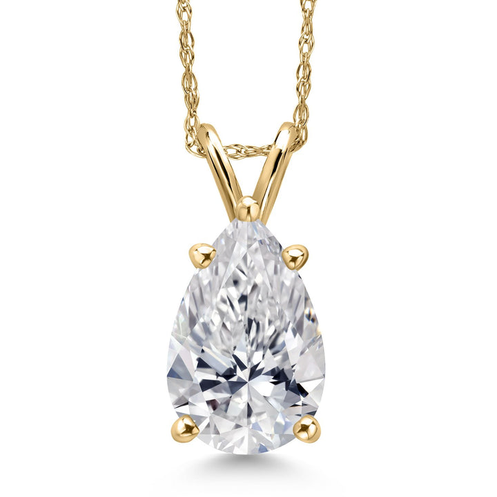 Pear Shape_2.00 Carat_Yellow Gold_Pendant in 14K Yellow Gold