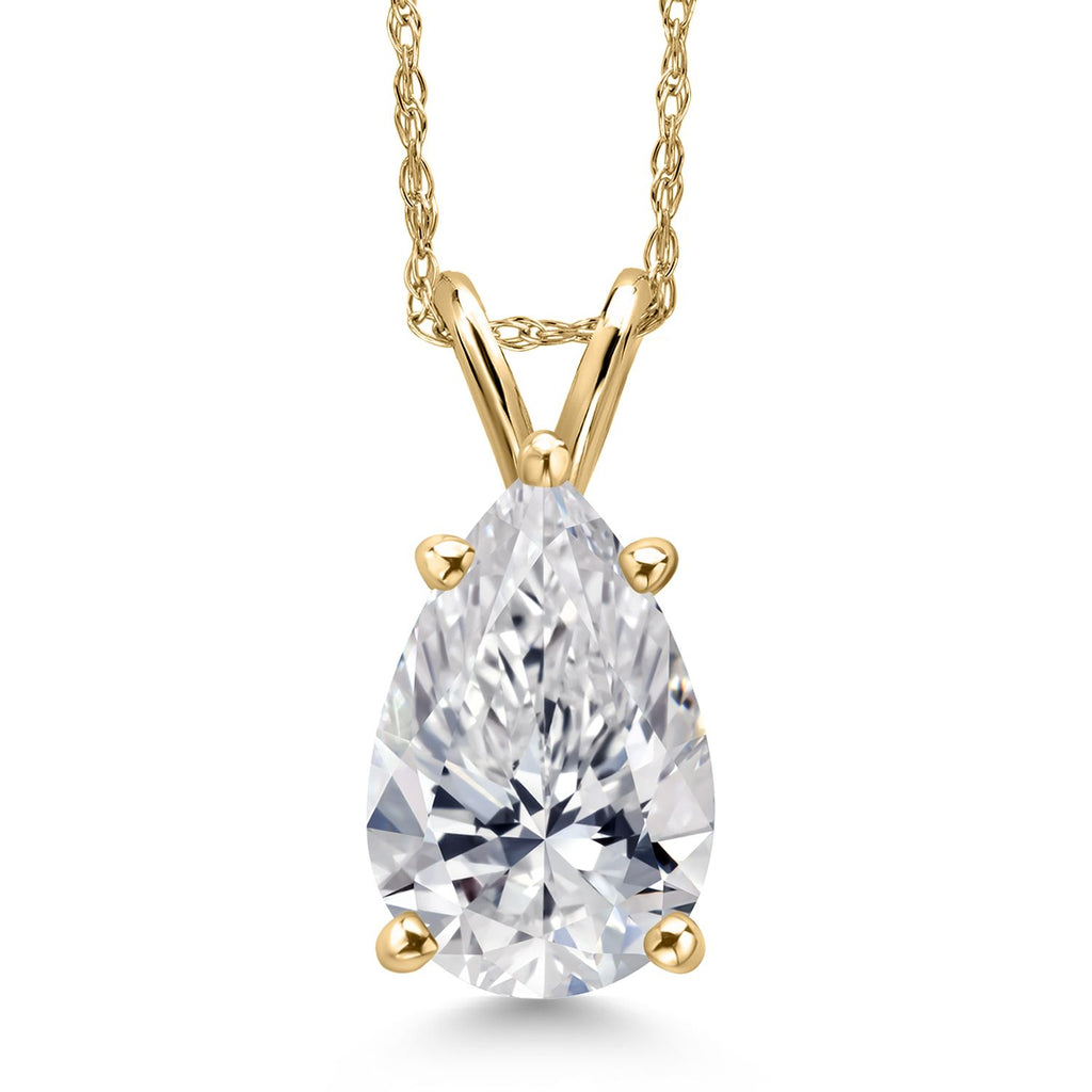 Pear_2 Ct_Yellow Gold_Pendant in 14K Yellow Gold