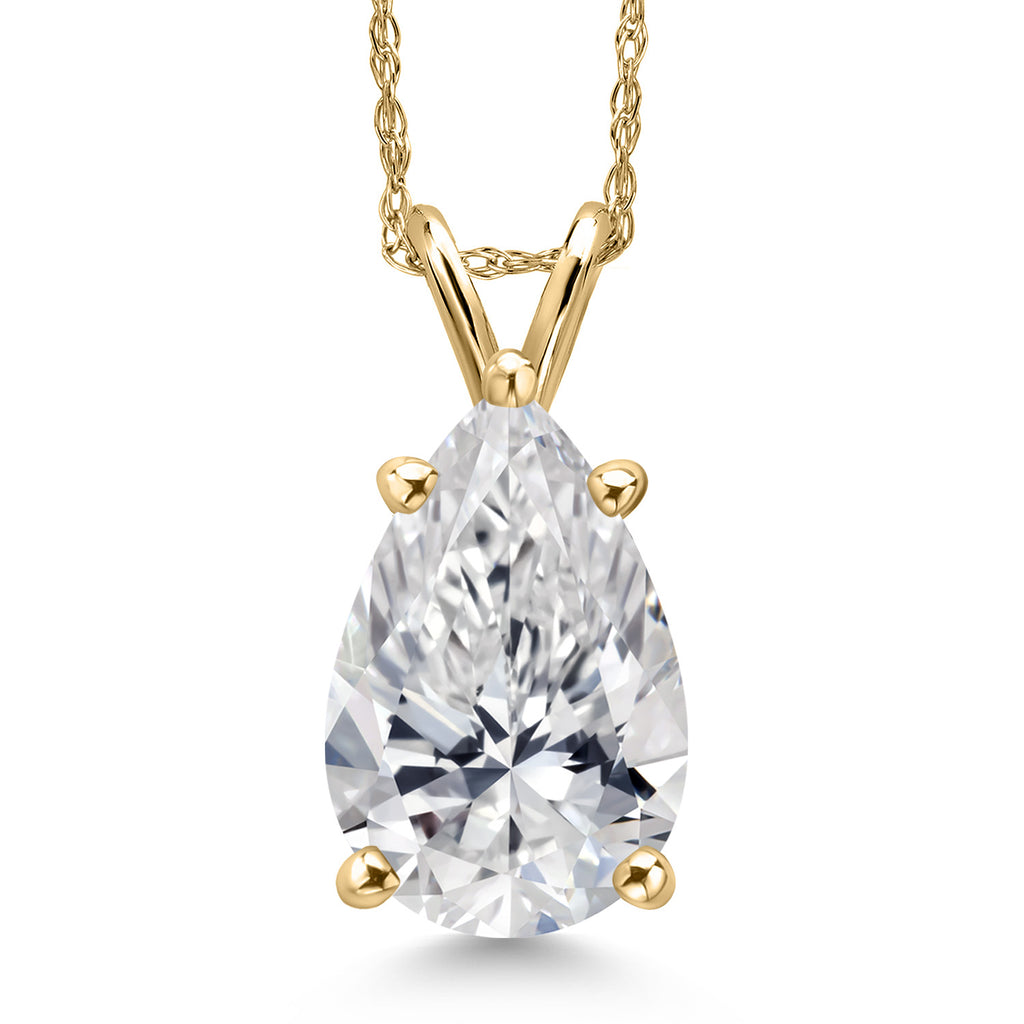 Pear_3 Ct_Yellow Gold_Pendant in 14K Yellow Gold