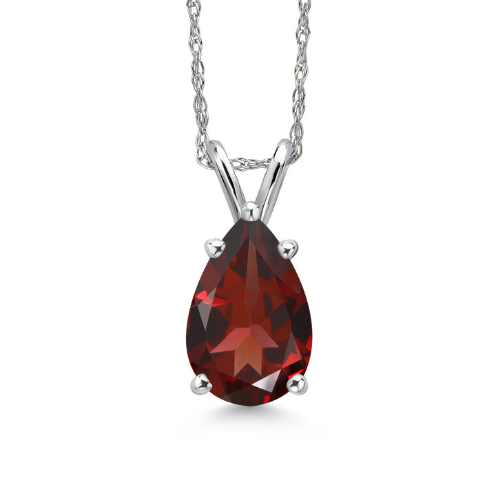 Garnet - January_Pendant in 14K White Gold