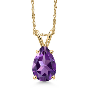 Amethyst_Pendant in 14K Yellow Gold