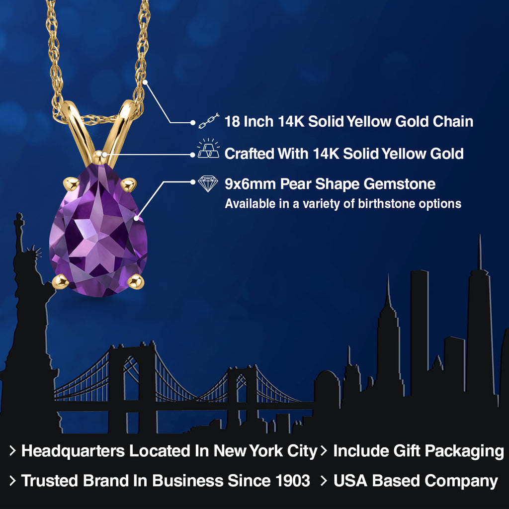 Amethyst_Pendant in 14K Yellow Gold