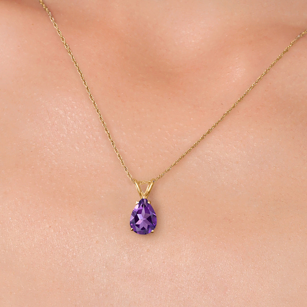 Amethyst_Pendant in 14K Yellow Gold