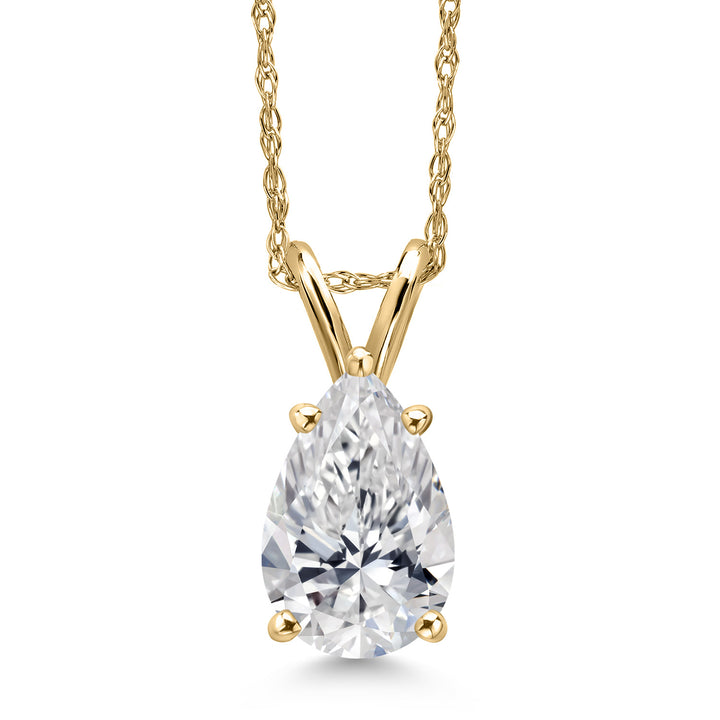 Pear_1 Ct_Yellow Gold_Pendant in 14K Yellow Gold