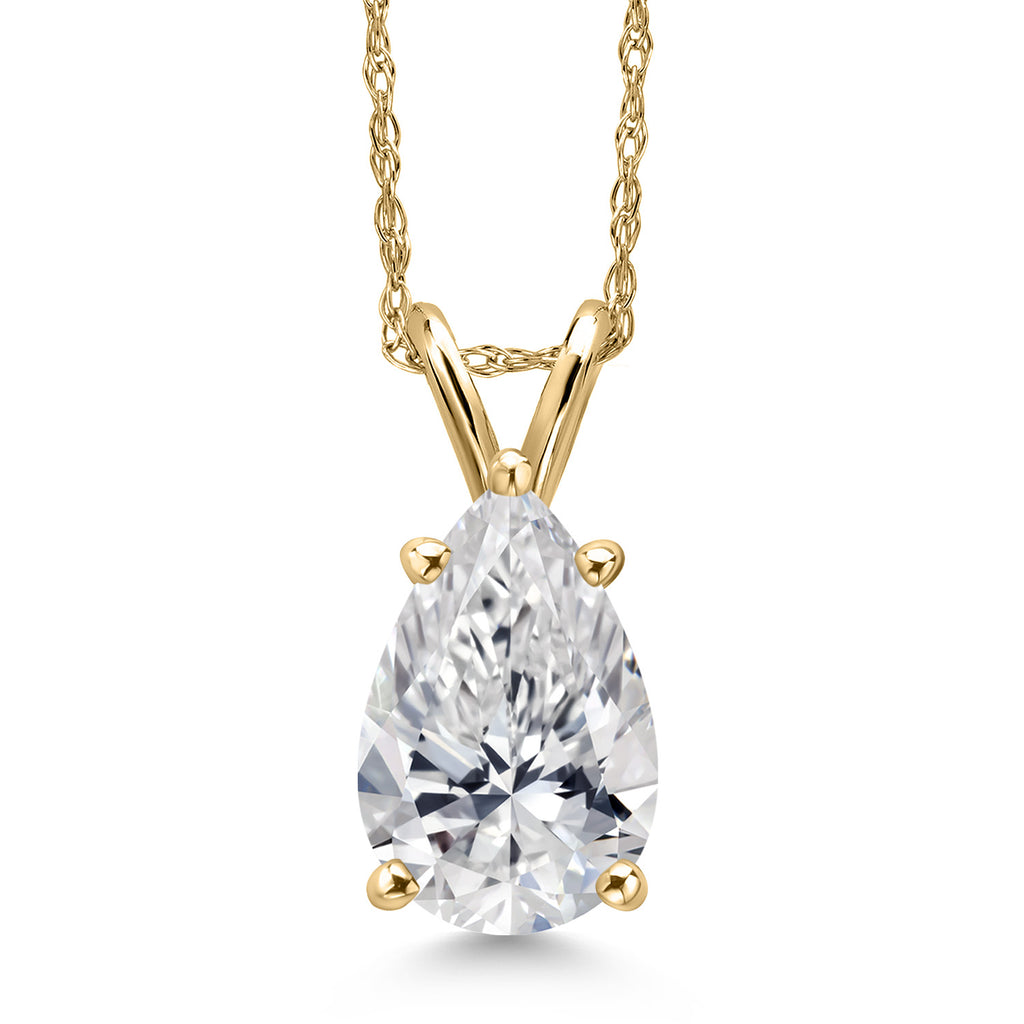 Pear_1.5 Ct_Yellow Gold_Pendant in 14K Yellow Gold