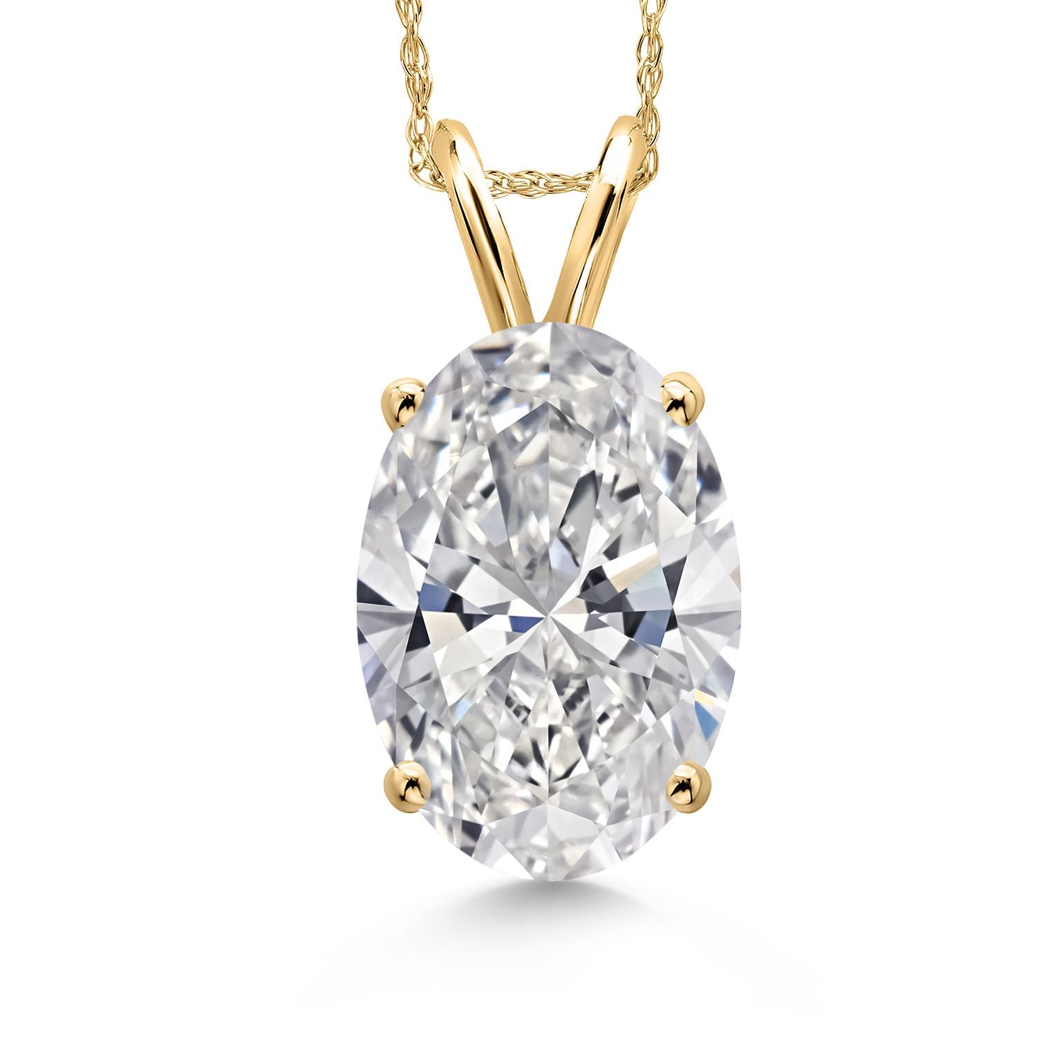 Oval Cut_5.00 Carat_Yellow Gold_Pendant in 14K Yellow Gold