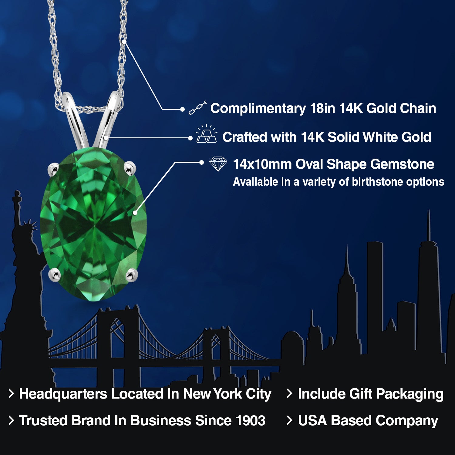 Pendant in 14K White Gold