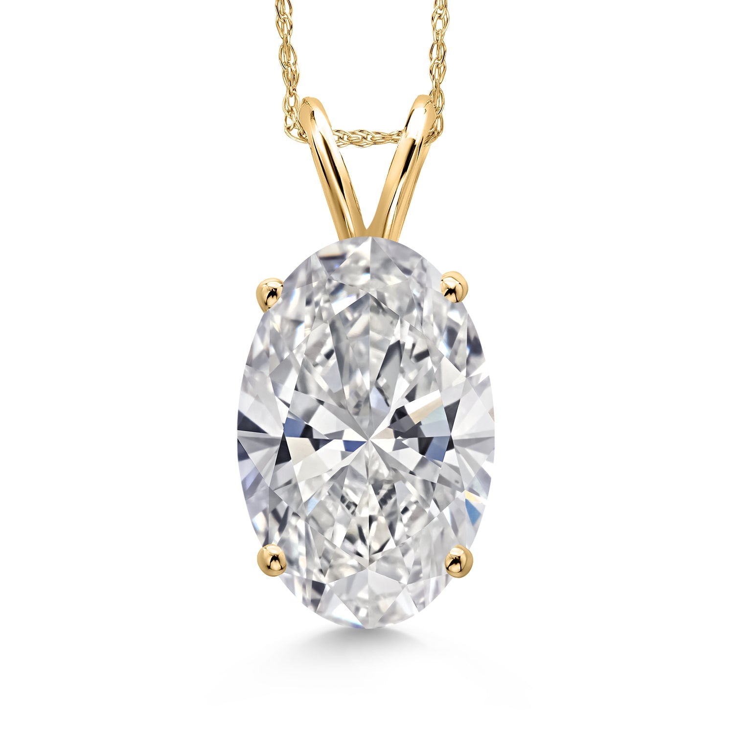 Oval Cut_4.00 Carat_Yellow Gold_Pendant in 14K Yellow Gold