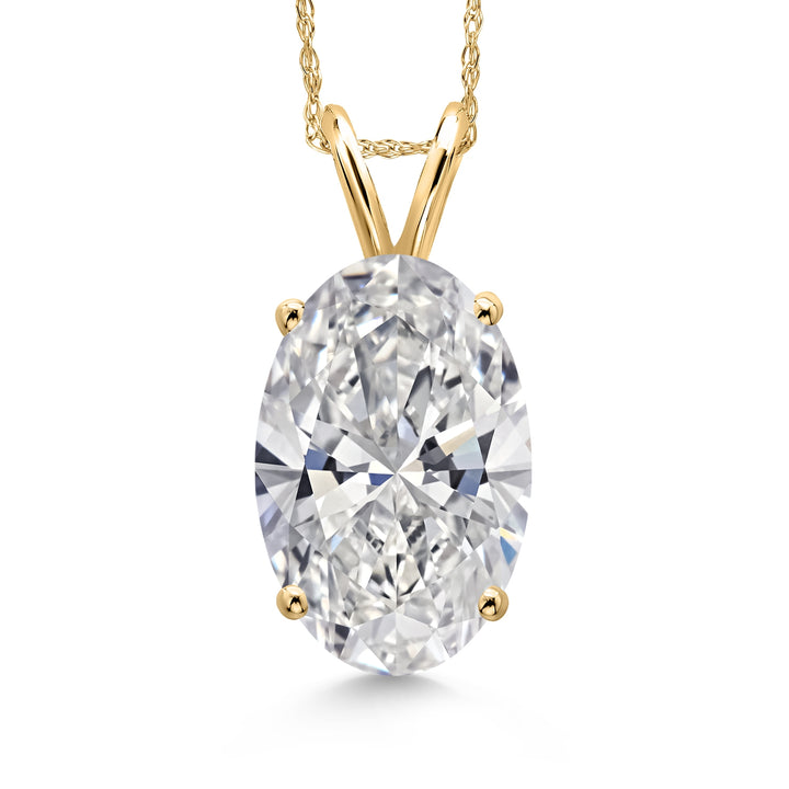 Oval Cut_4.00 Carat_Yellow Gold_Pendant in 14K Yellow Gold