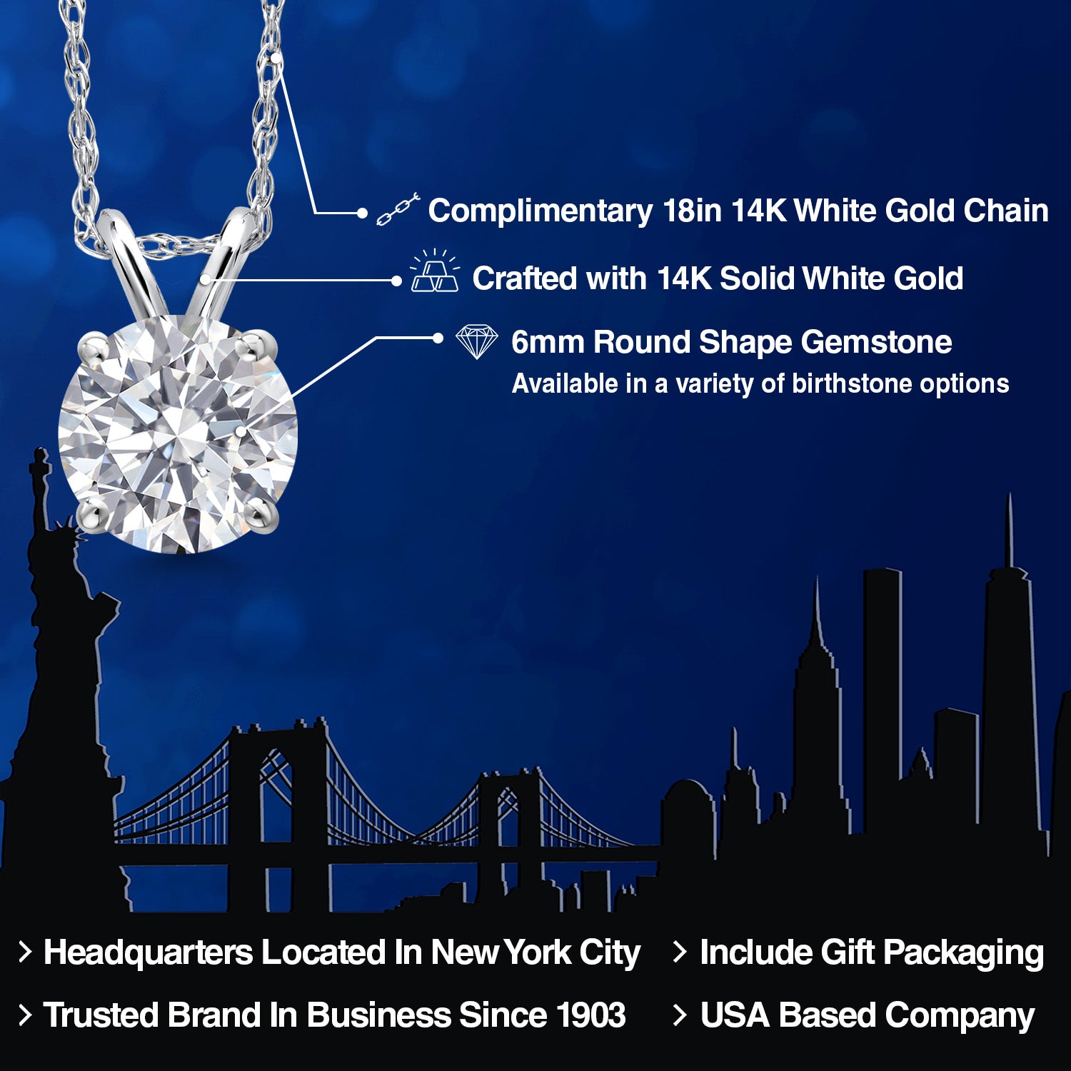 Pendant in 14K White Gold