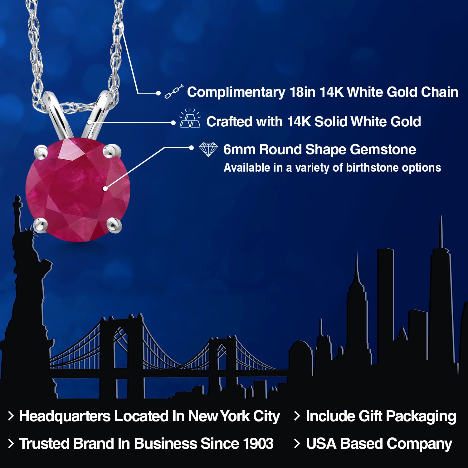 Pendant in 14K White Gold