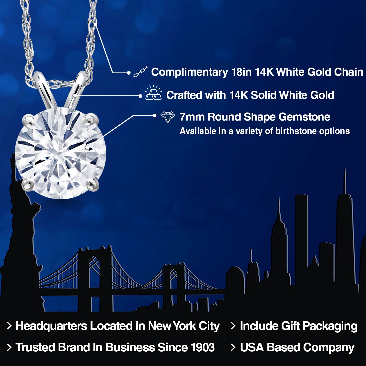 Pendant in 14K White Gold