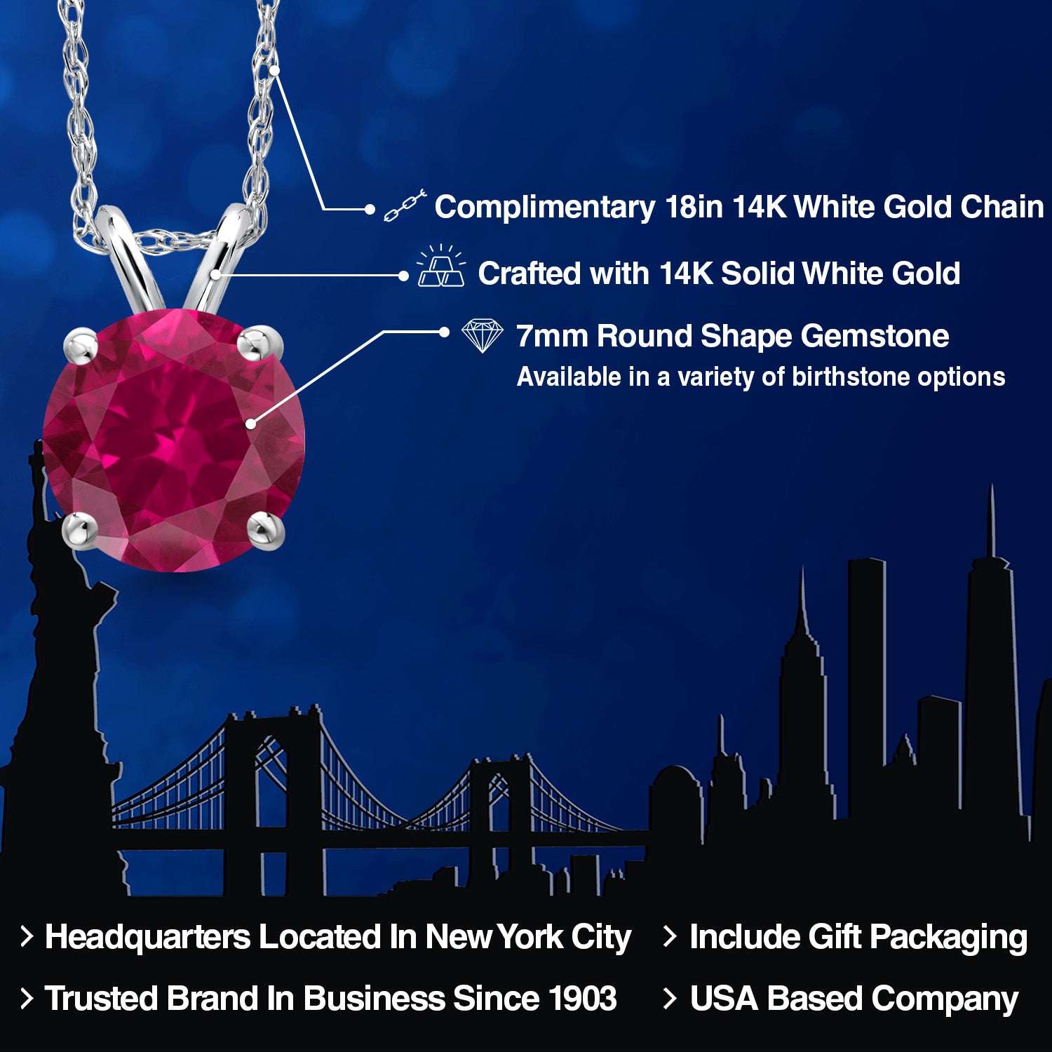 Pendant in 14K White Gold