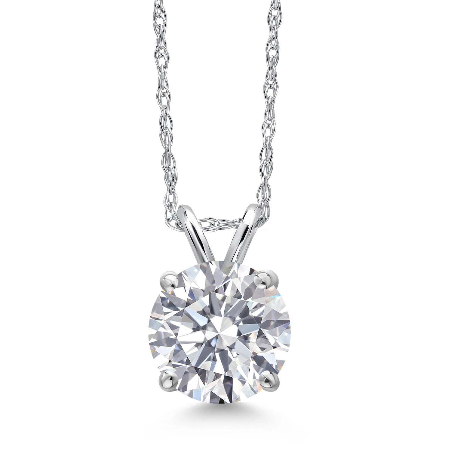 1.50 Carats_White Gold_Pendant in 14K White Gold