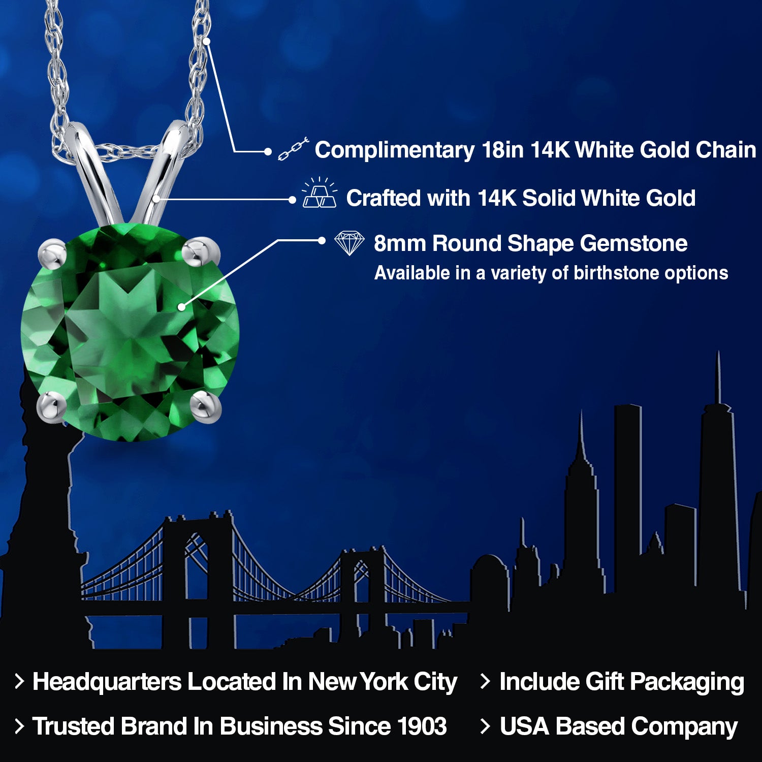 Pendant in 14K White Gold