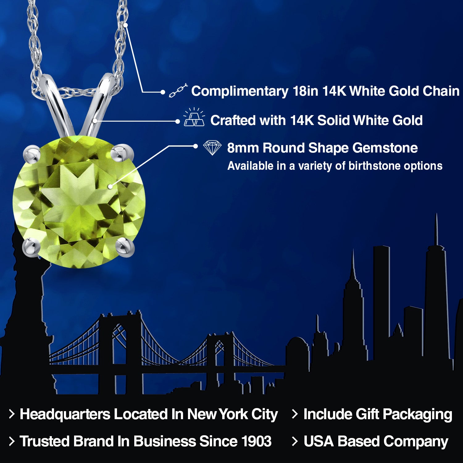 Pendant in 14K White Gold