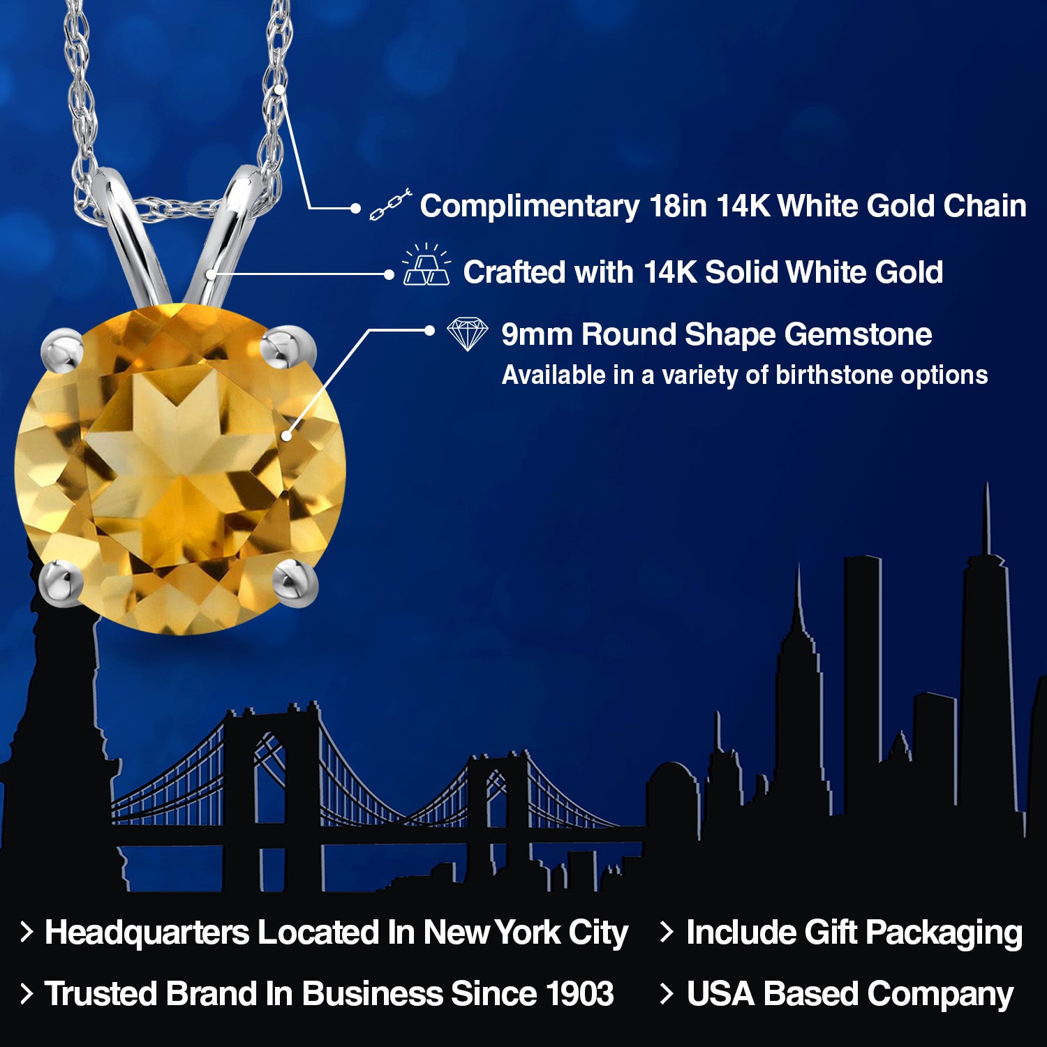 Pendant in 14K White Gold