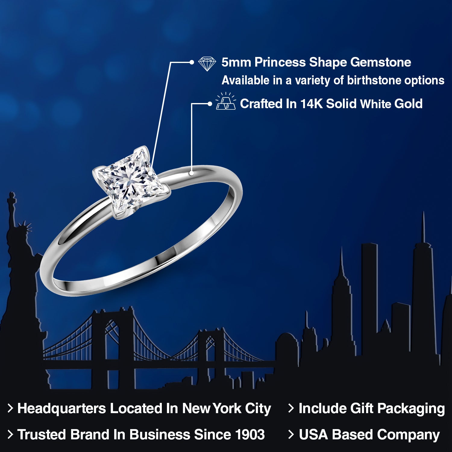 Ring in 14K White Gold