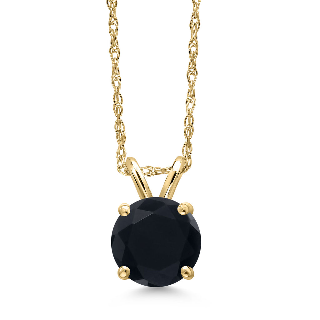 Onyx - December_Pendant in 14K Yellow Gold