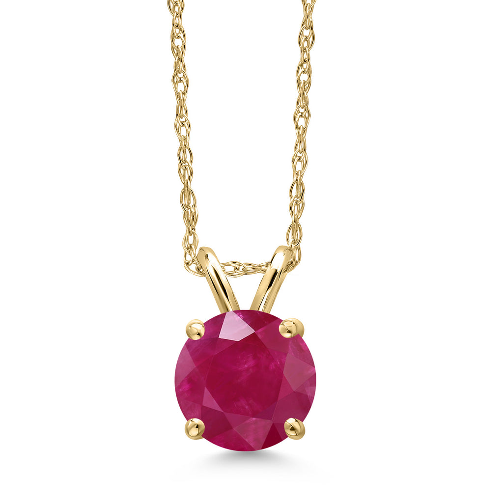 Ruby - July_Pendant in 14K Yellow Gold