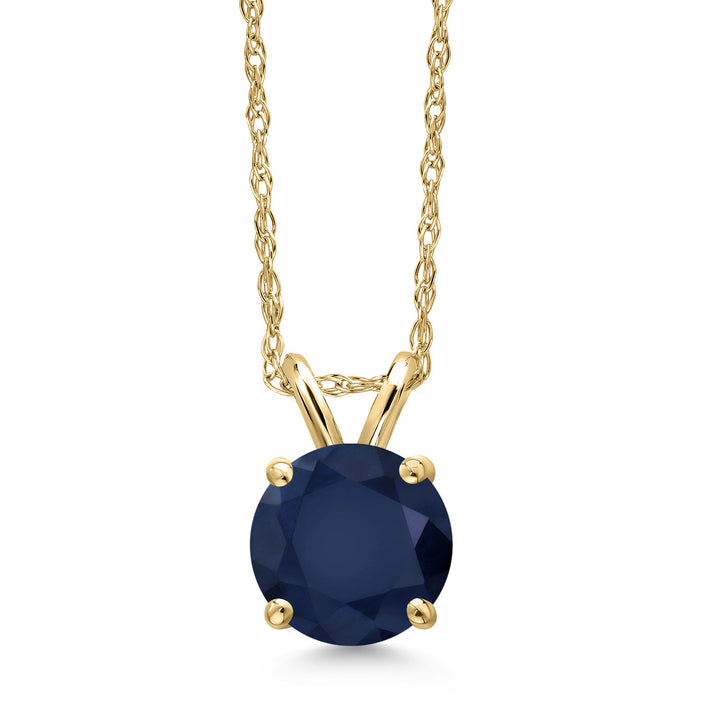 Blue Sapphire - September_Pendant in 14K Yellow Gold