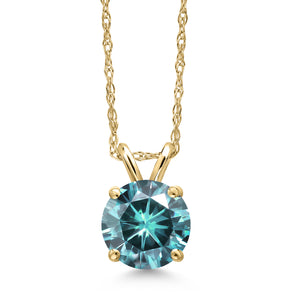 Blue_Pendant in 14K Yellow Gold
