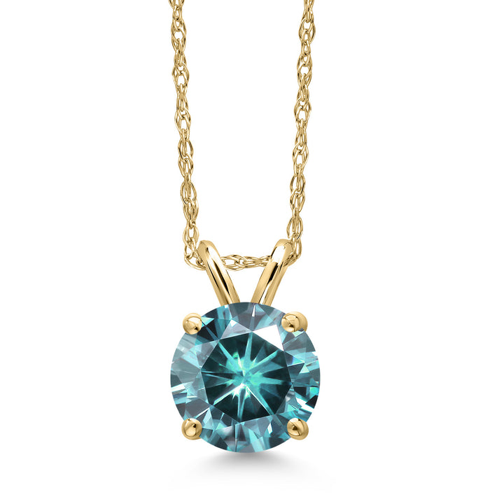 Blue_Pendant in 14K Yellow Gold