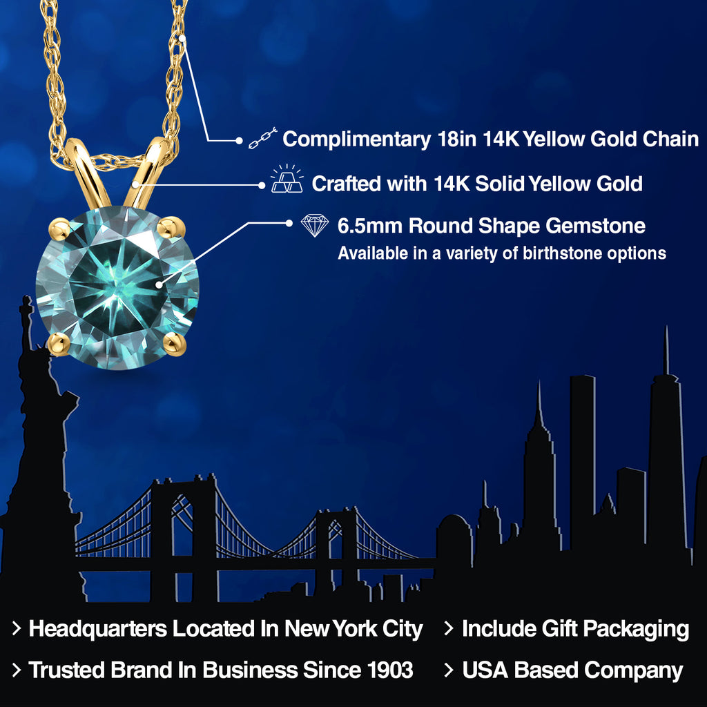 Blue_Pendant in 14K Yellow Gold
