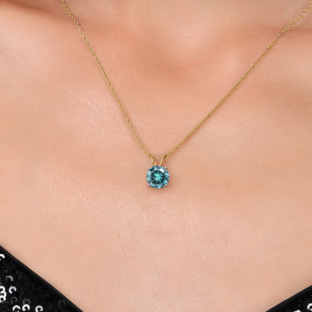 Blue_Pendant in 14K Yellow Gold