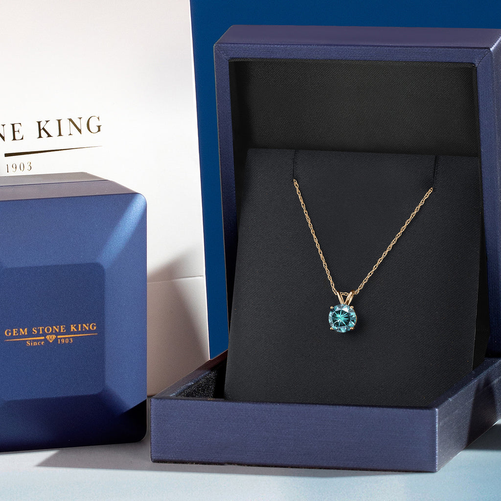 Blue_Pendant in 14K Yellow Gold