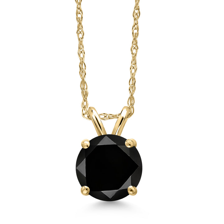 Black Diamond_Pendant in 14K Yellow Gold