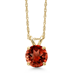 Garnet_Pendant in 14K Yellow Gold