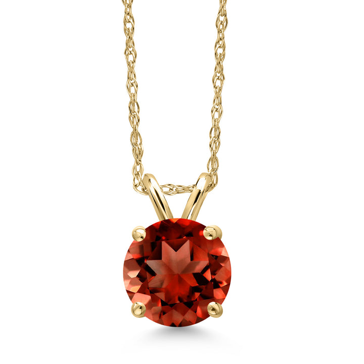 Garnet_Pendant in 14K Yellow Gold