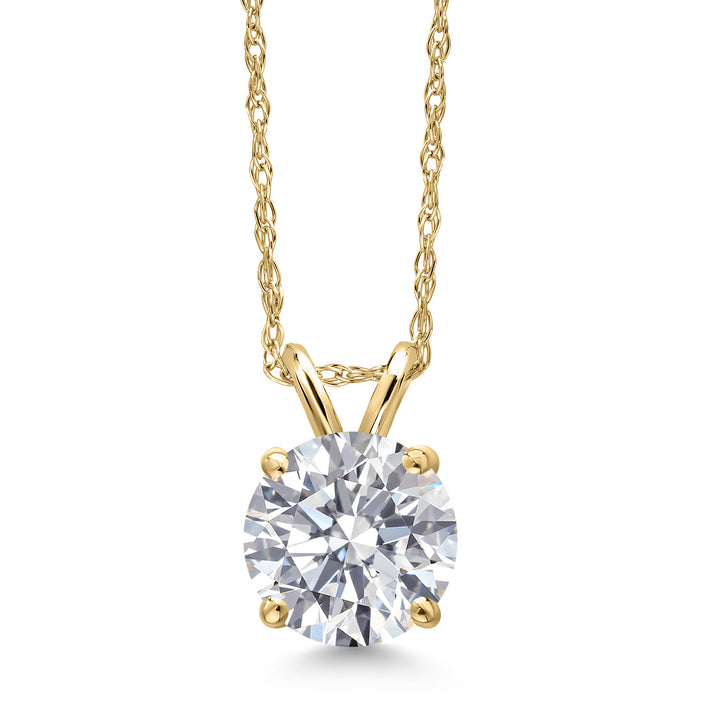 White Lab Grown Diamond_Pendant in 14K Yellow Gold