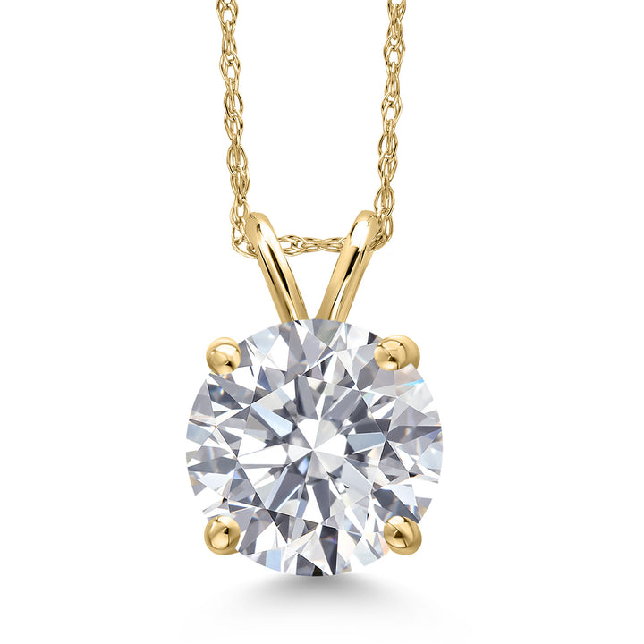 3.00 Carats_Yellow Gold_Pendant in 14K Yellow Gold