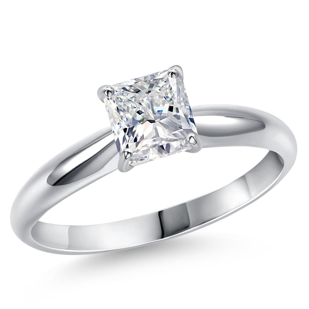 Princess Cut_1.00 Carat_6_Ring in 14K White Gold