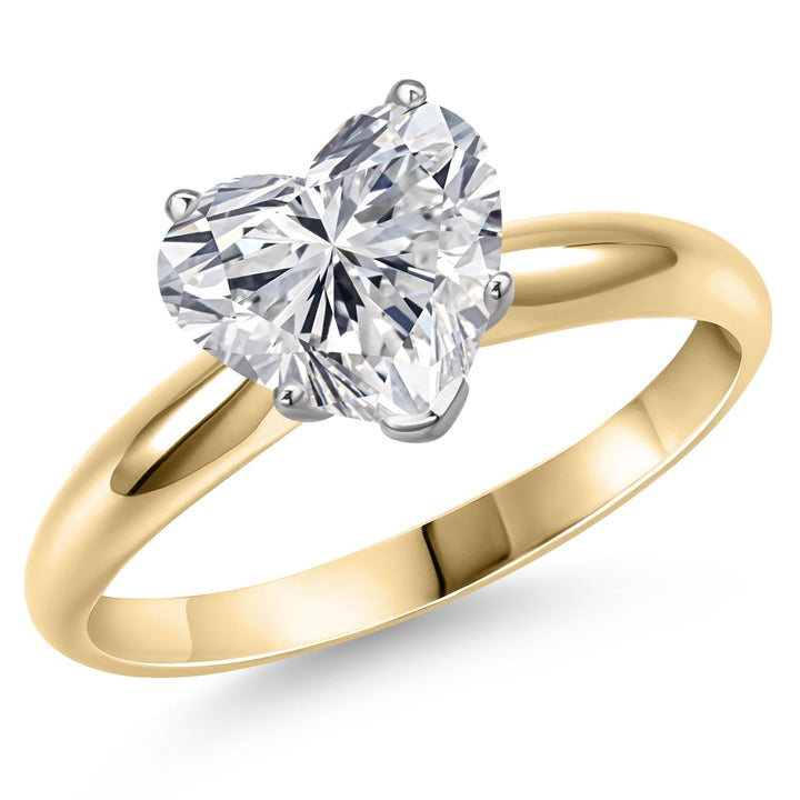 Heart Shape_3.00 Carat_5_Ring in 14K Two Tone Gold