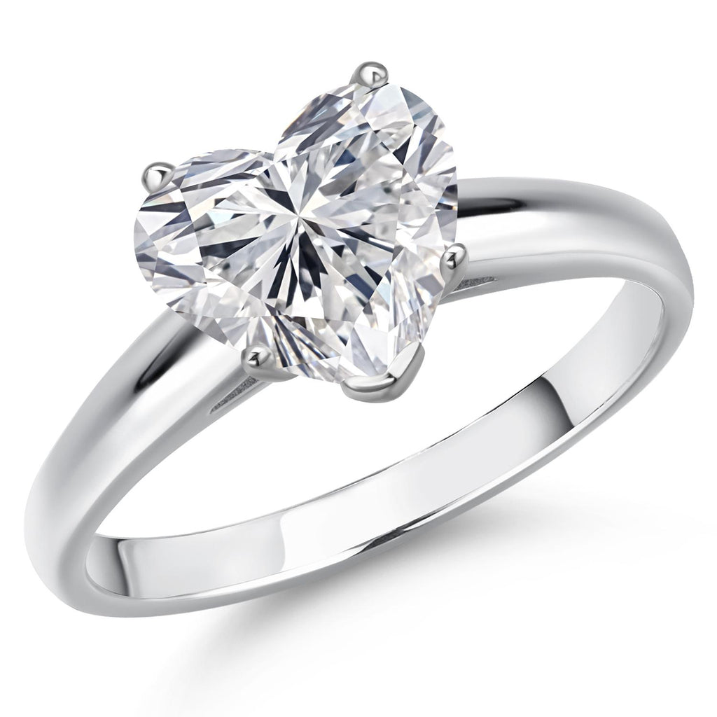 Heart Shape_4.00 Carat_9_Ring in 14K White Gold