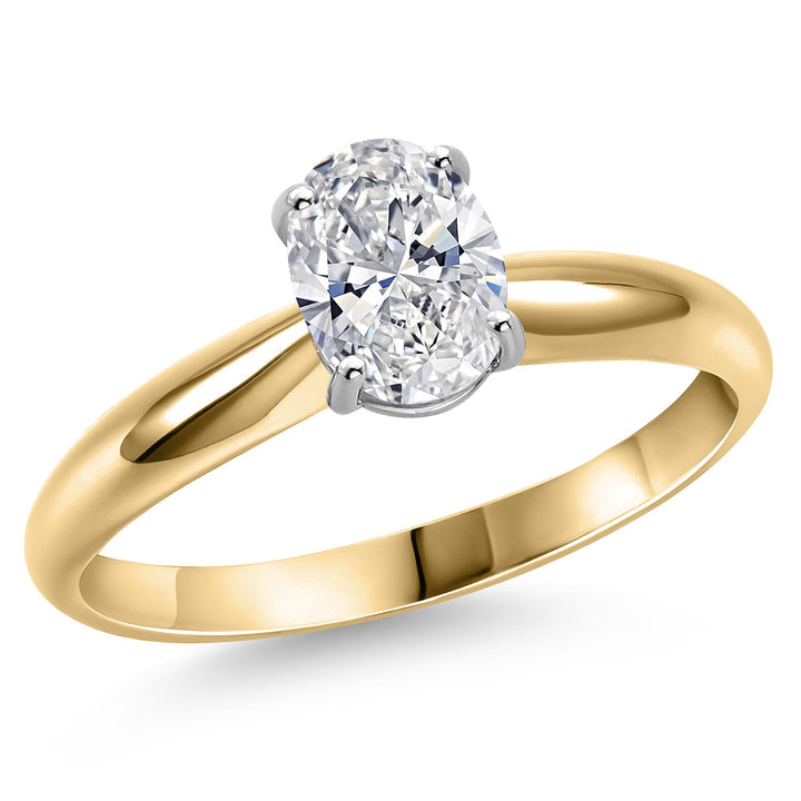 Oval Cut_1.00 Carat_5_Ring in 14K Two Tone Gold