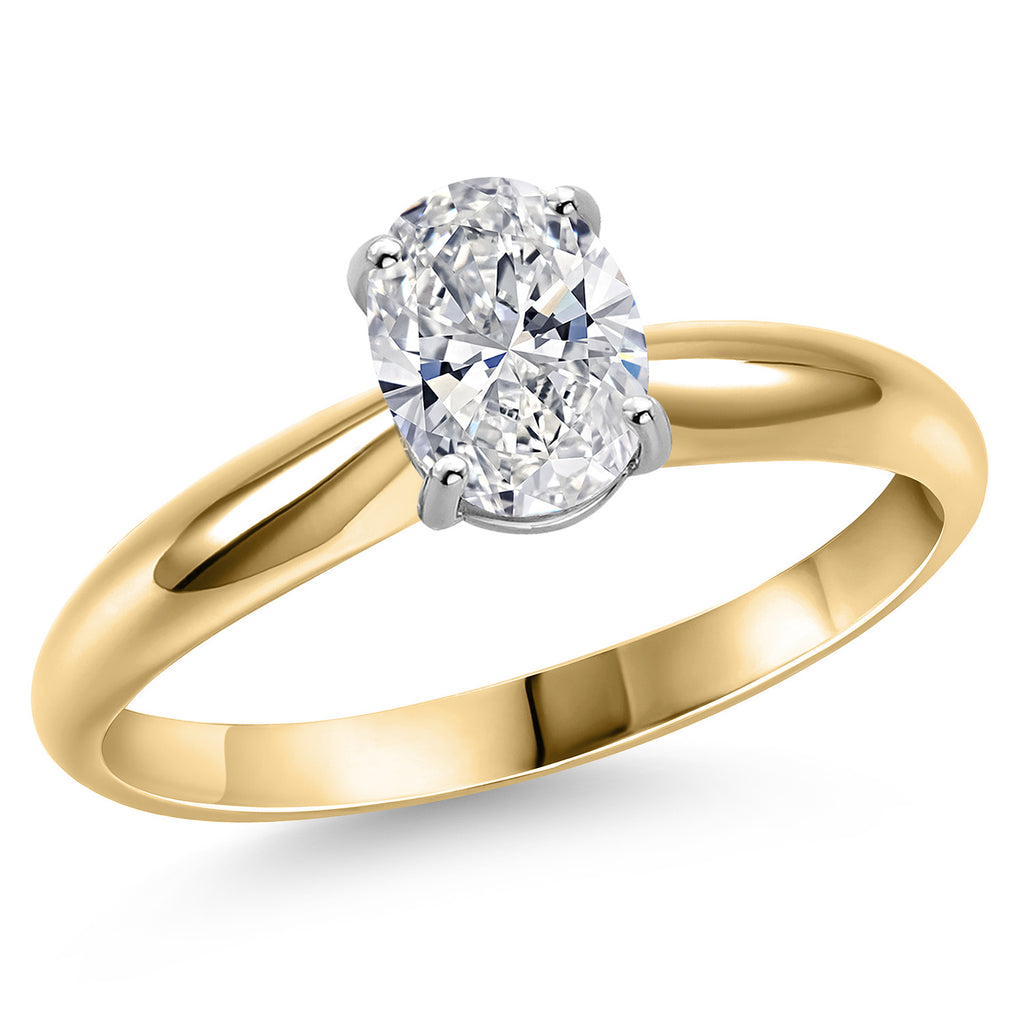 Oval Cut_1.00 Carat_8_Ring in 14K Two Tone Gold