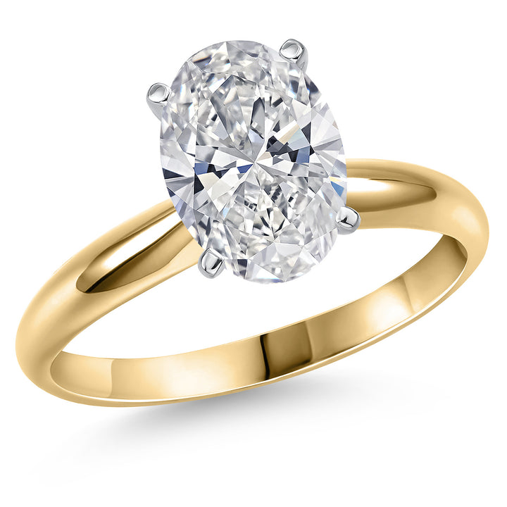 Oval Cut_3.00 Carat_5_Ring in 14K Two Tone Gold