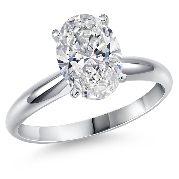 Oval Cut_3.00 Carat_5_Ring in 14K White Gold