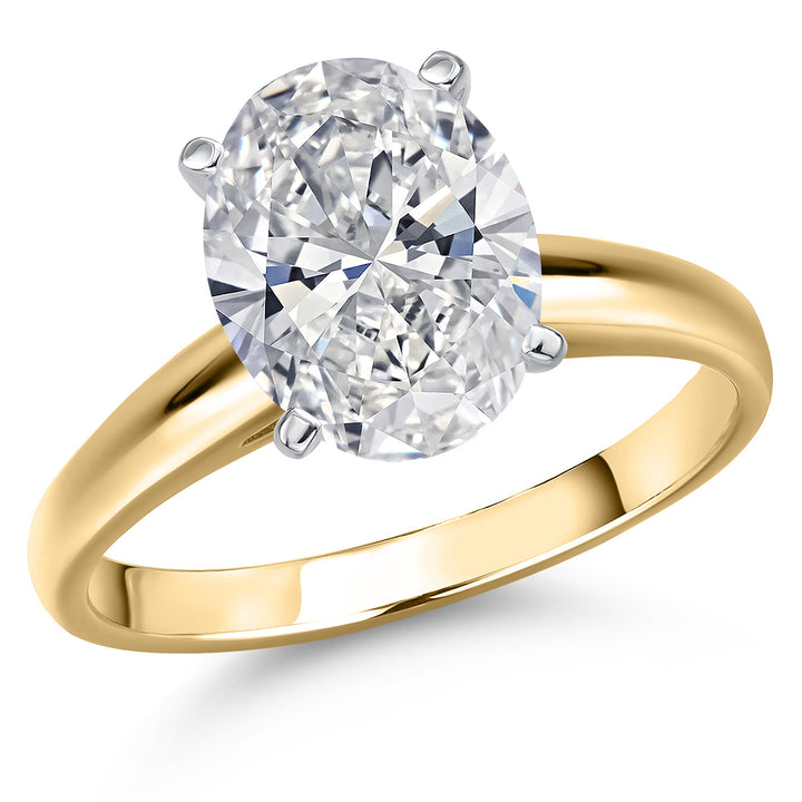 Oval Cut_4.00 Carat_5_Ring in 14K Two Tone Gold