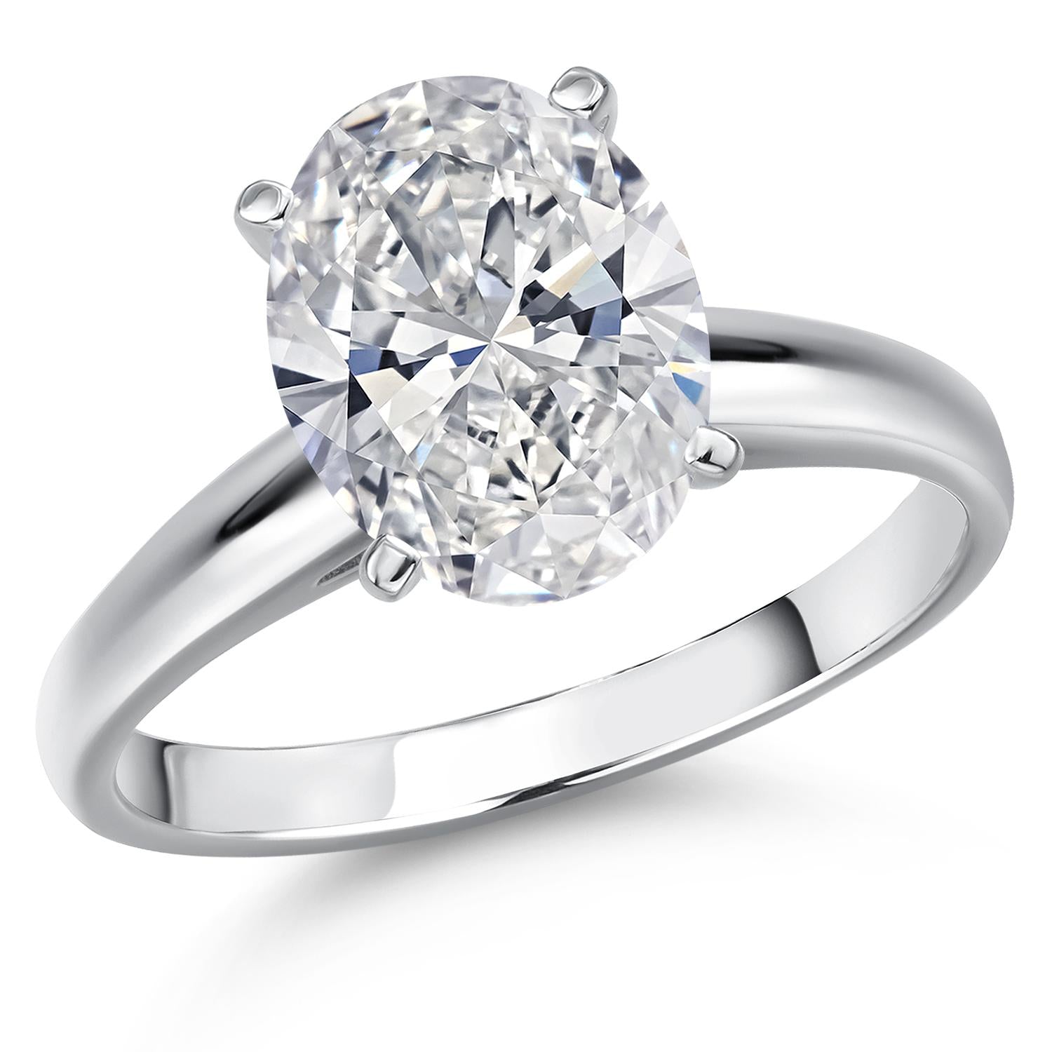 Oval Cut_4.00 Carat_7_Ring in 14K White Gold