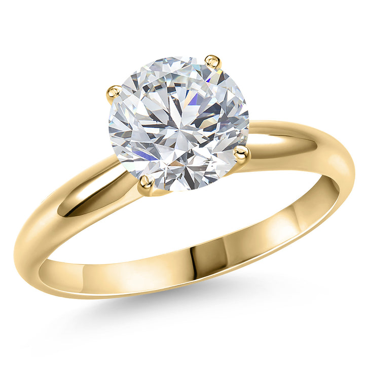 Round Cut_3.00 Carat_5_Ring in 14K Yellow Gold