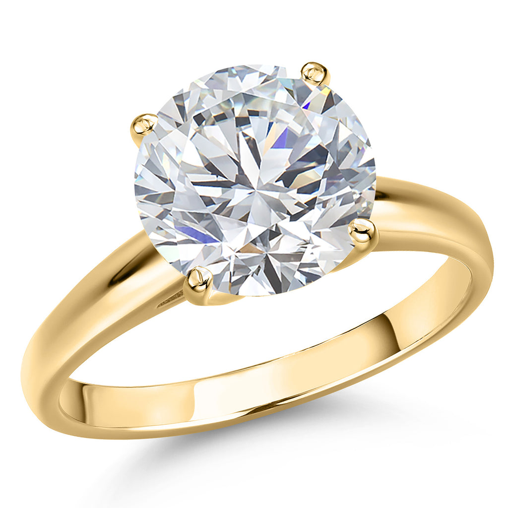 Round Cut_5.00 Carat_7_Ring in 14K Yellow Gold