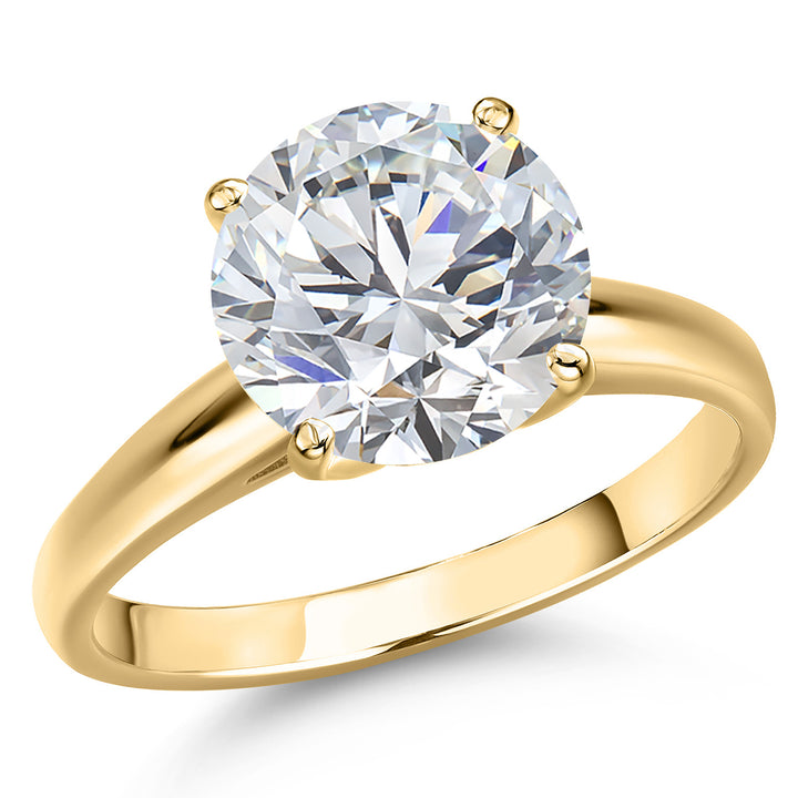 Round Cut_5.00 Carat_7_Ring in 14K Yellow Gold