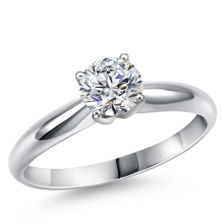 Round Cut_1.00 Carat_5_Ring in 14K White Gold